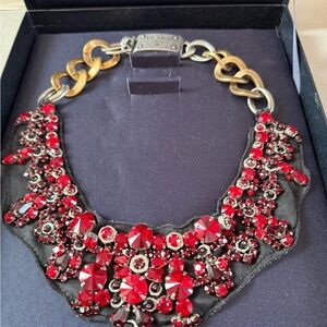 Prada Red and Gold Statement Necklace